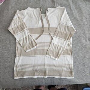 Anne Taylor Loft DROP SHOULDER CREW NECK 3/4 SLEEVE TOP  Size‎ M